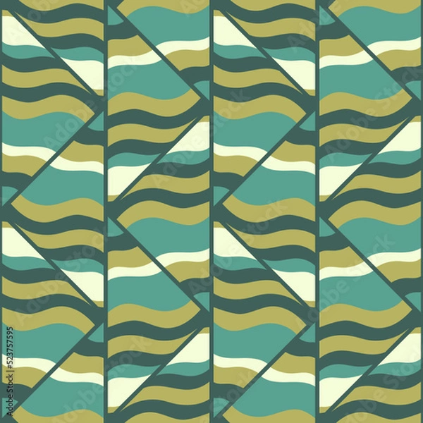 Fototapeta Mosaic seamless pattern. Decorative patchwork endless wallpaper. Creative abstract ornament