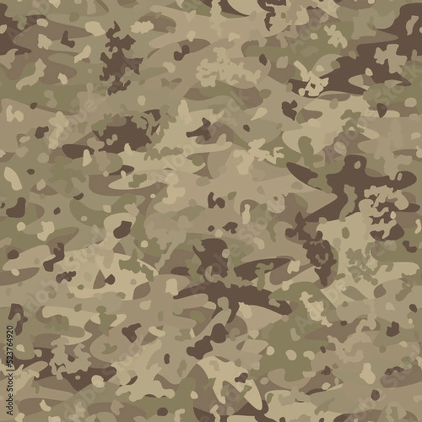 Fototapeta Texture military camouflage seamless pattern. Abstract army vector illustration