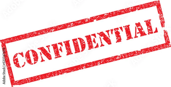 Fototapeta Confidential Stamp. Red Text Rubber Stamp Ink - Vector.