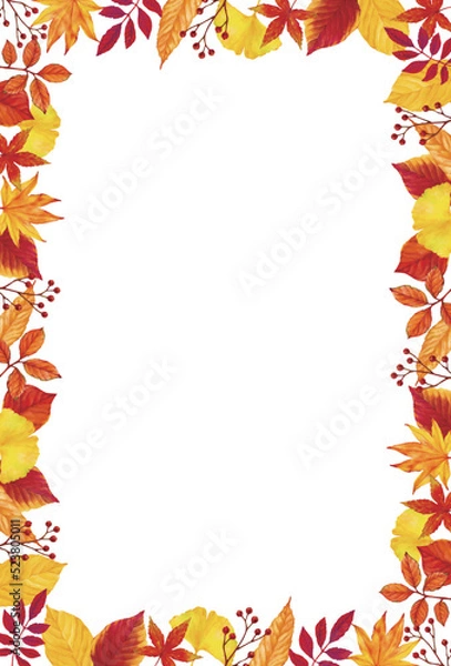 Obraz 秋の鮮やか紅葉フレーム背景