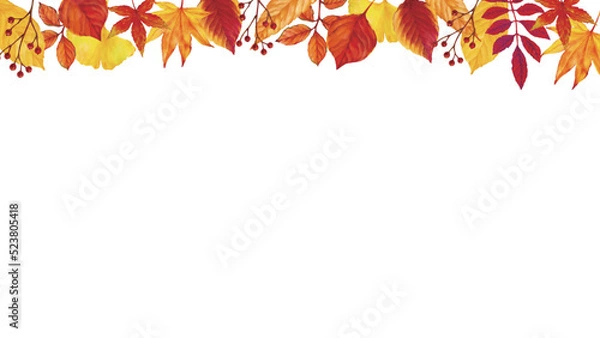 Obraz 秋の鮮やか紅葉フレーム背景