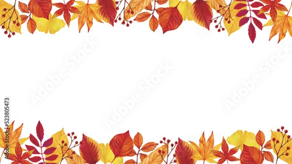 Obraz 秋の鮮やか紅葉フレーム背景