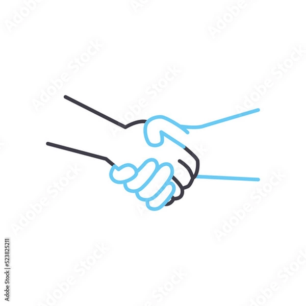Fototapeta partners handshake line icon, outline symbol, vector illustration, concept sign