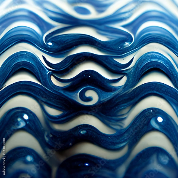 Obraz Blue liquid waves abstract bright background