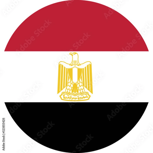 Obraz Circle flag vector of Egypt.