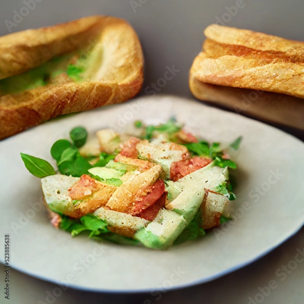 Obraz Italian salad with baguette Sandwich	
