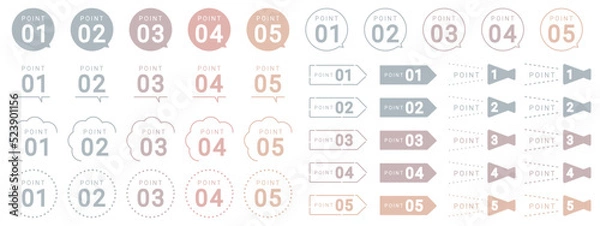 Obraz 数字　ポイント　あしらい　シンプル