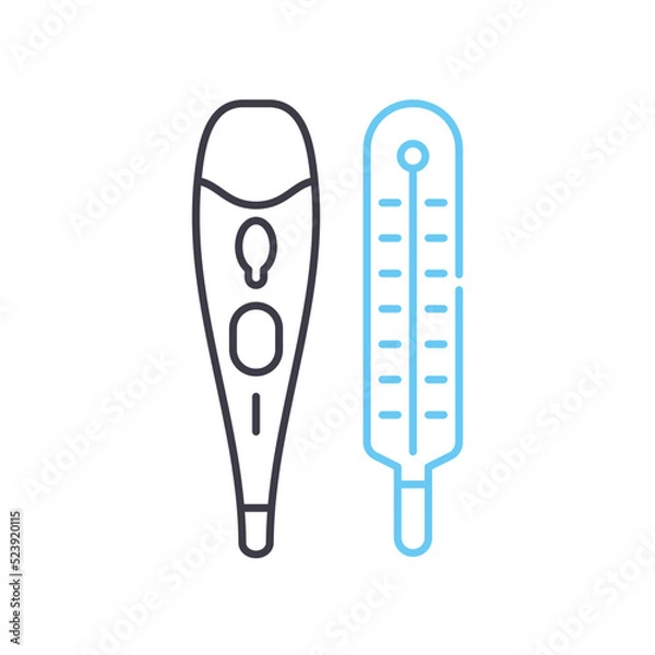 Fototapeta thermeter line icon, outline symbol, vector illustration, concept sign