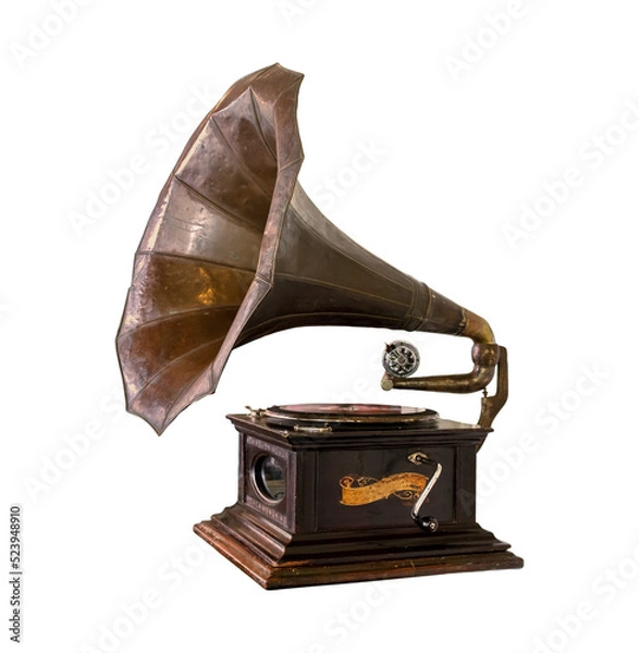 Fototapeta Vintage Gramophone izolat obiektu projektowania, technologia retro