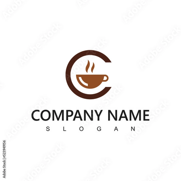 Obraz Coffee logo design template With Vintage Concept style. Using Letter C And Mug Icon For coffee shop And Cafe Business