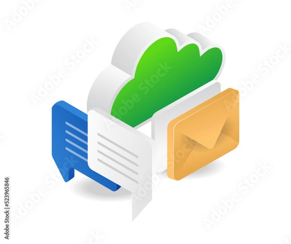 Fototapeta Cloud server email data