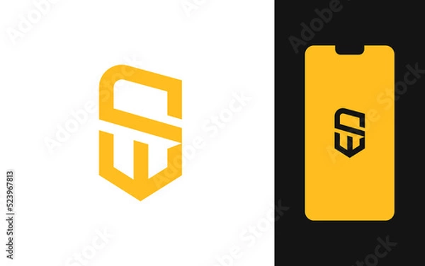 Fototapeta Simple letter CW or SW logo design template. Suitable for any branding logo etc.