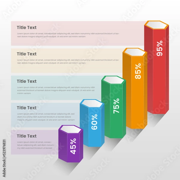 Obraz bussines 3d bar chart template for presentation