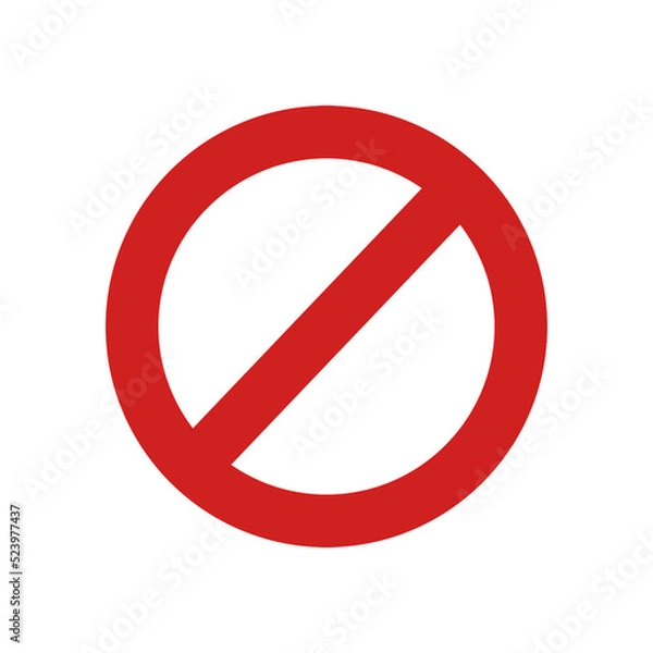 Fototapeta red prohibition sign on transparent background - PNG format.