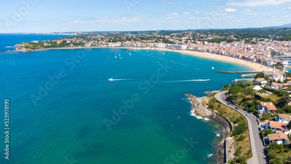 Fototapeta St Jean de Luz, Pyrénées Atlantiques, vue aérienne