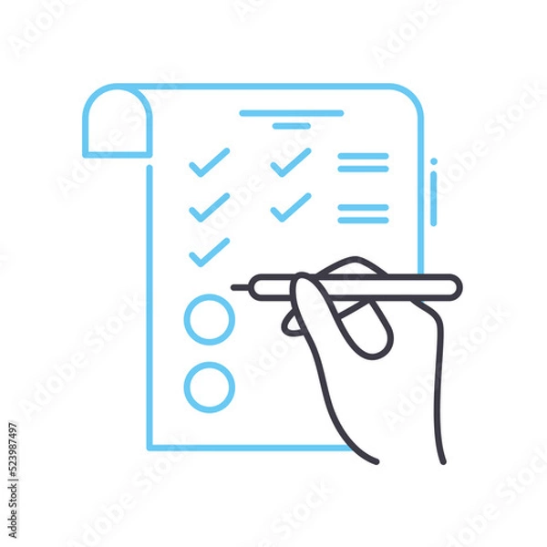 Fototapeta tests line icon, outline symbol, vector illustration, concept sign