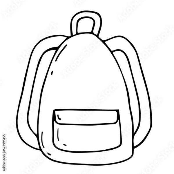 Obraz School bag vector icon. Hand-drawn backpack. Back to school education
