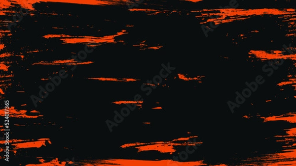 Fototapeta Minimal Abstract Orange Scratch Grunge Texture In Black Background