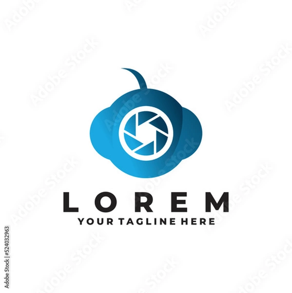 Fototapeta cloud shutter logo vector design template