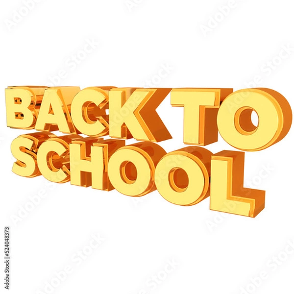 Obraz Back to school 3d lettering, for UI, poster, banner, social media post. 3D rendering