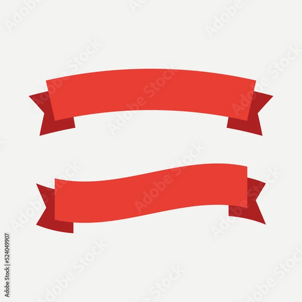 Fototapeta Colorful Ribbon Banners. Set of Ribbons Banners. Banners set and colorful Ribbon flag isolated on white background. Ribbon Banner simple flat design