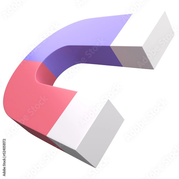 Obraz 3d magnet icon, for UI, poster, banner, social media post. 3D rendering