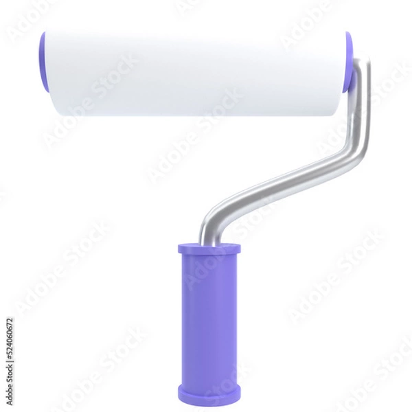 Fototapeta 3d paint roller illustration, for UI, poster, banner, social media post. 3D rendering