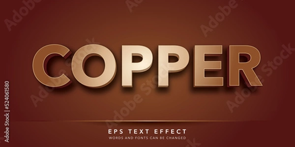 Obraz copper 3d editable text effect