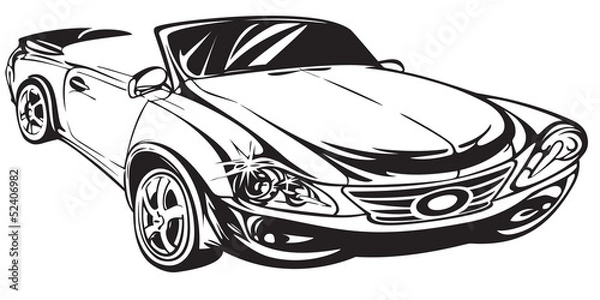 Fototapeta Outline drawing car