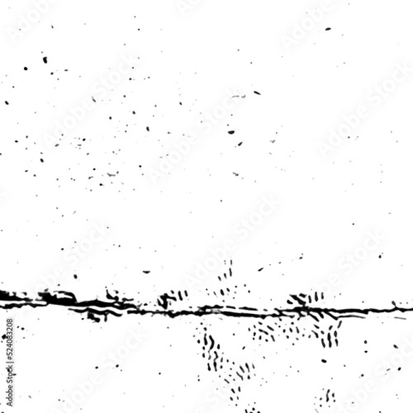 Obraz Distress grunge texture abstract background vector. Old dirty sidewalk, aged cement, battered pavement. Black and white damaged footpath, crack floor concrete, bad condition rough wall illustration.