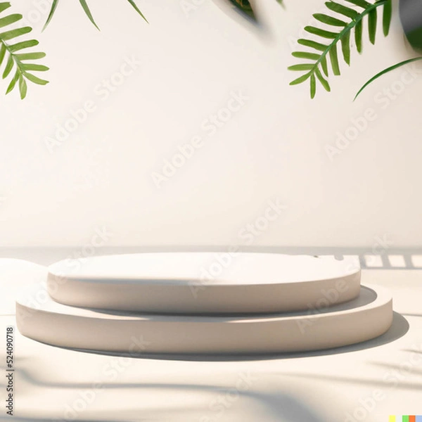 Fototapeta White product display podium with copy space