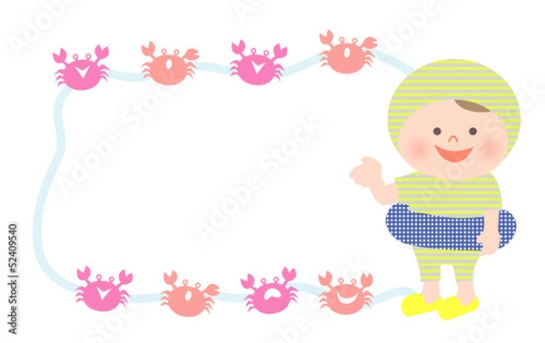 Obraz 男の子とカニ