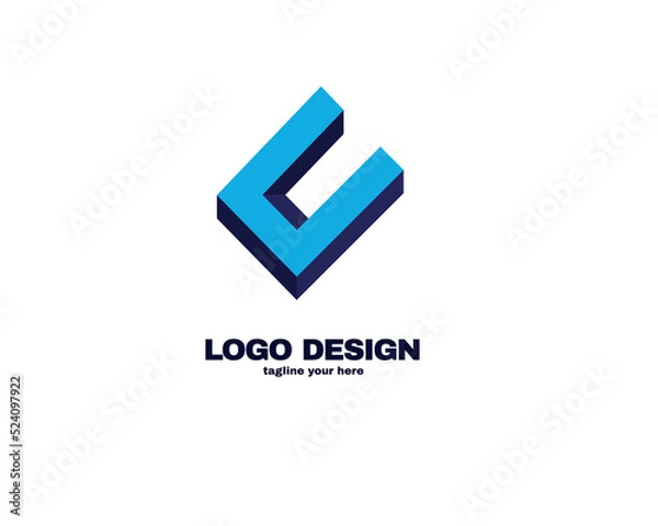 Fototapeta simple and modern design concept logo with simple and gradient color template logo for company vector file eps 10