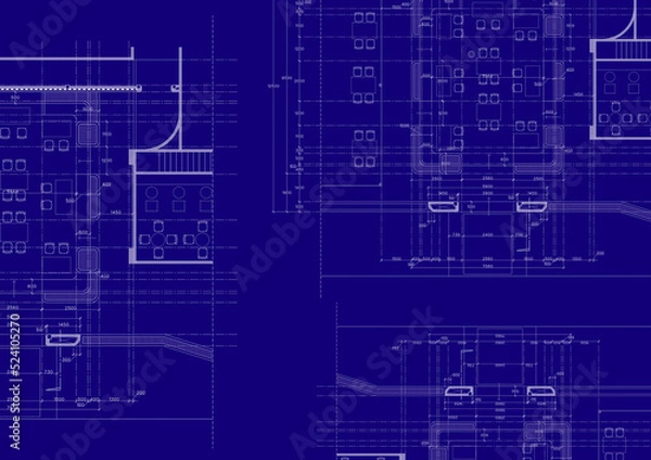 Fototapeta Write a blueprint architecture for building.