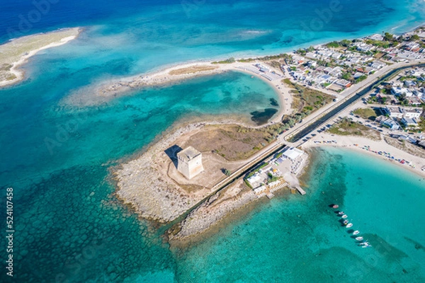 Obraz Vista aerea di porto cesareo, nel cuore del salento, puglia