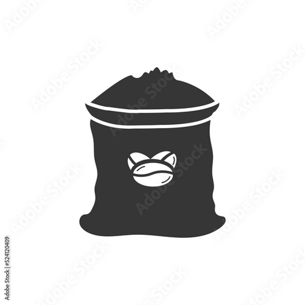 Fototapeta Coffee sack icon. Glyph style. Can be used for web and mobile.