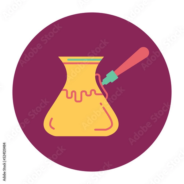 Fototapeta Turkish cezve icon. Flat vector design. Can be used for web and mobile.
