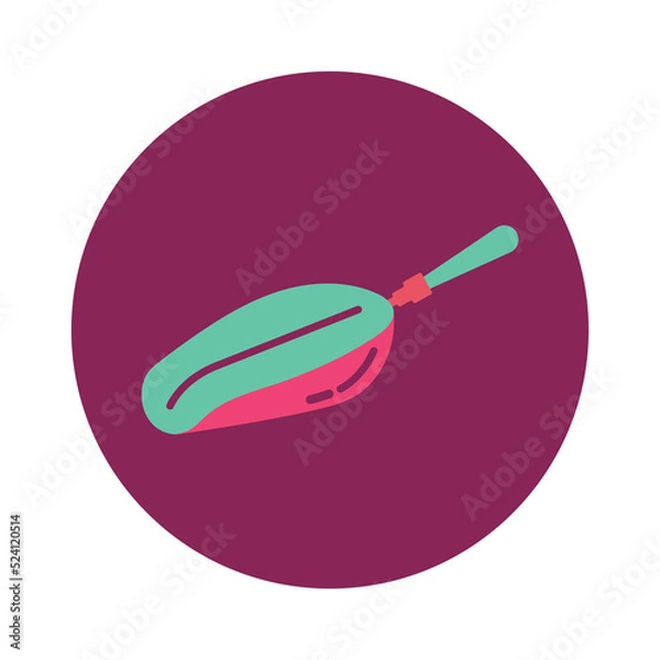 Fototapeta Coffee bean scoop icon. Flat vector design. Can be used for web and mobile.