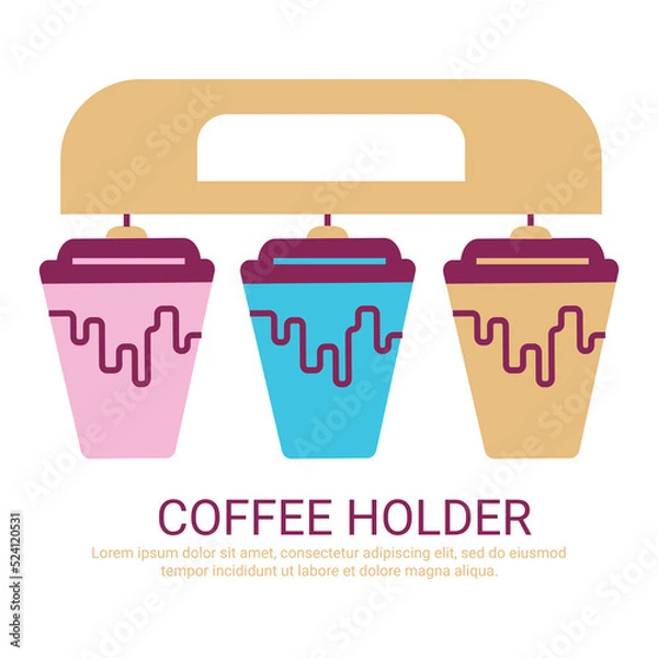 Fototapeta Coffee holder icon. Flat vector design. Can be used for web and mobile.