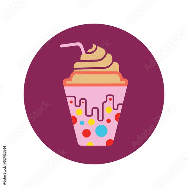 Fototapeta Frappe icon. Flat vector design. Can be used for web and mobile.