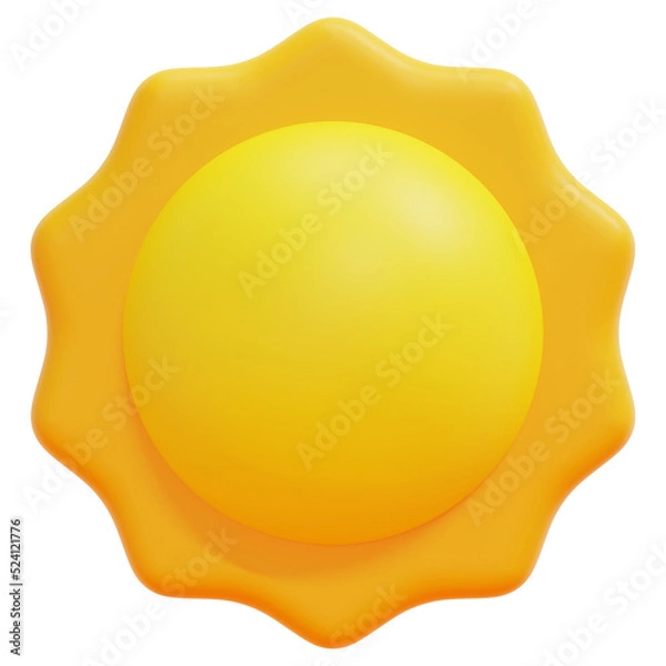 Obraz sun 3d render icon illustration