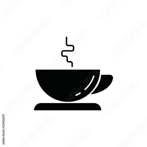 Fototapeta Tea cup icon. Black filled style. Can be used for web and mobile.