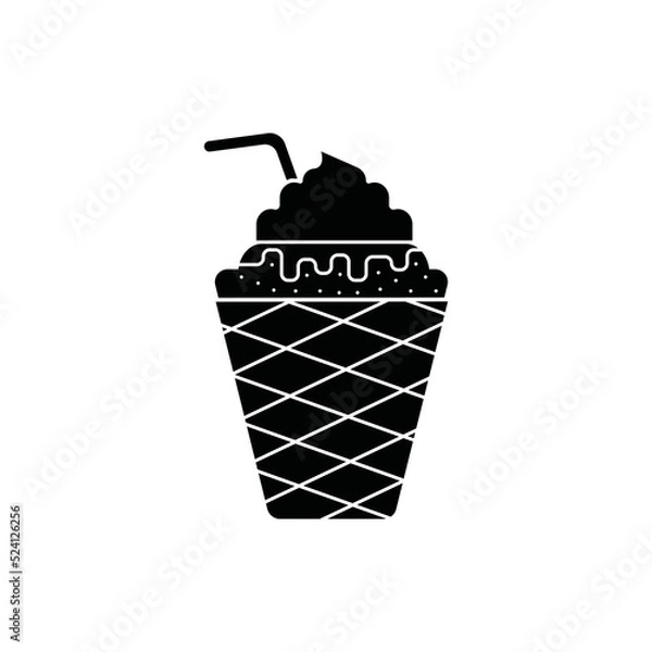 Fototapeta Frappe icon. Black filled style. Can be used for web and mobile. Vector icon.
