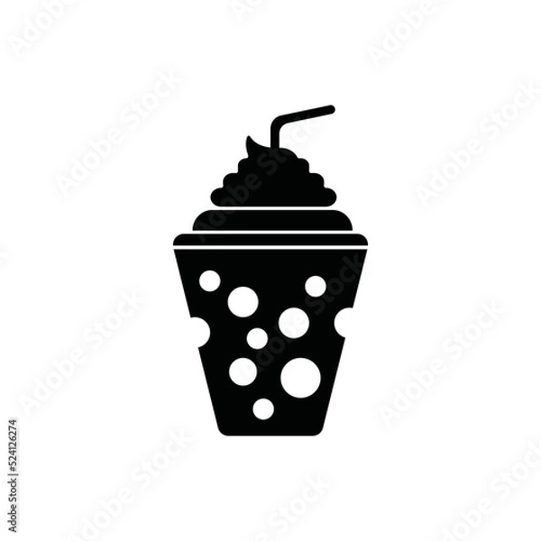 Fototapeta Frappe icon. Black filled style. Can be used for web and mobile. Vector illustration icon.