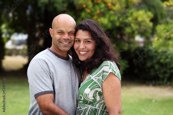 Obraz Mixed race couple outside