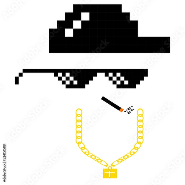 Obraz Thug life pixel set