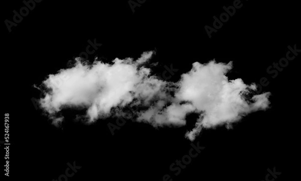 Fototapeta white cloud isolated on black background.
