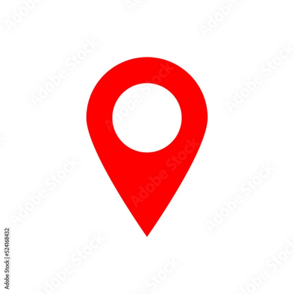 Fototapeta red pin point. map address location pointer symbol