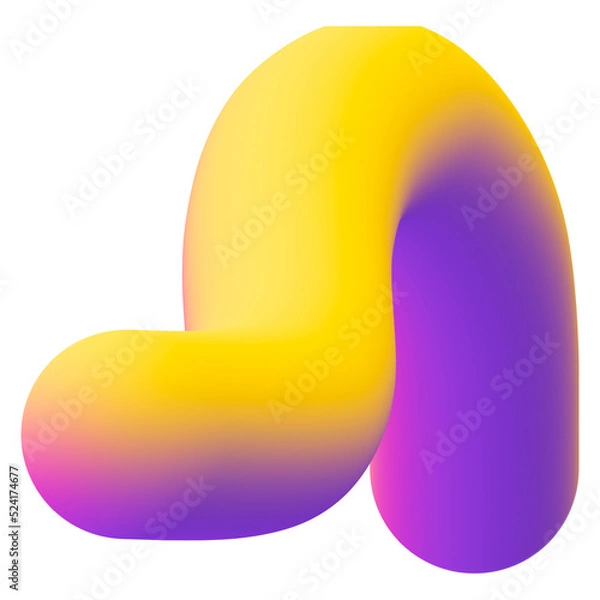 Fototapeta 3d fluid amorphous in gradient multiple colors.