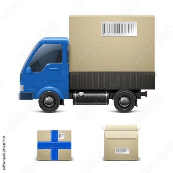 Fototapeta truck with a gift vector icon xxl